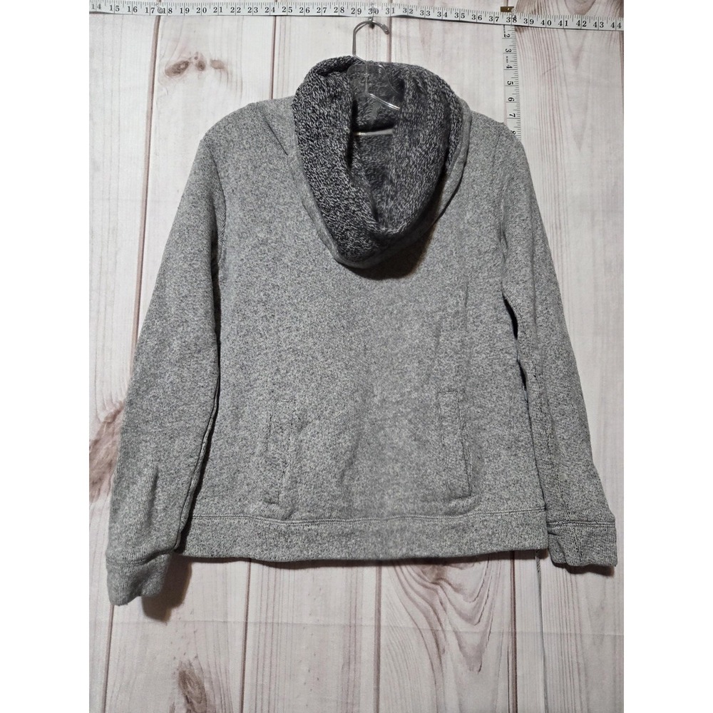 J.Crew Sweater Womens Small Gray Cowl Neck Pullover Kangaroo Pocket‎ Cozy Marled